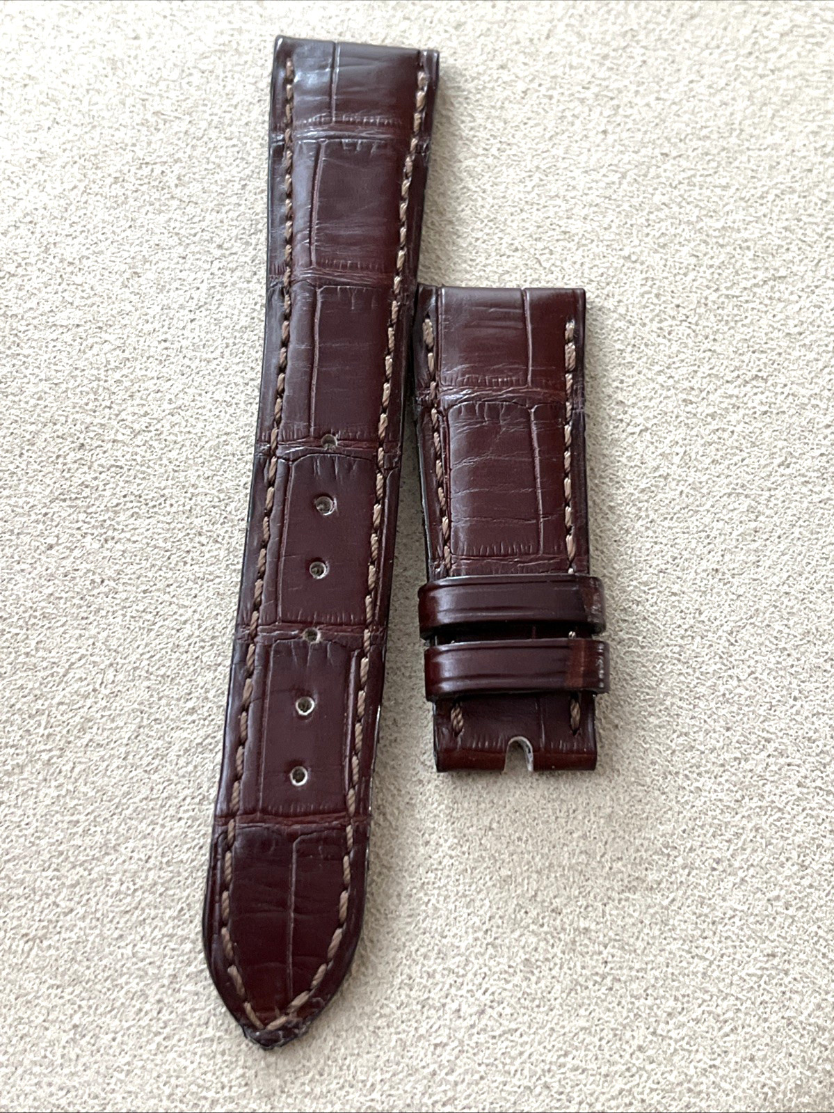 Patek Philippe Geneve Watch Strap 19 x 16 mm Alligator Brown Semi-Matt Authentic image 3