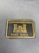Vintage Corps Of Engineers Fort Irwin Solid Brass belt buckle