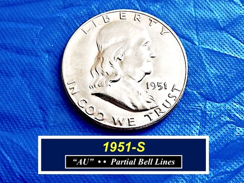 1951-S Franklin  ➫  "AU"  Design Details ➫  Partial (65%) Bell Lines  ➫  R15xa
