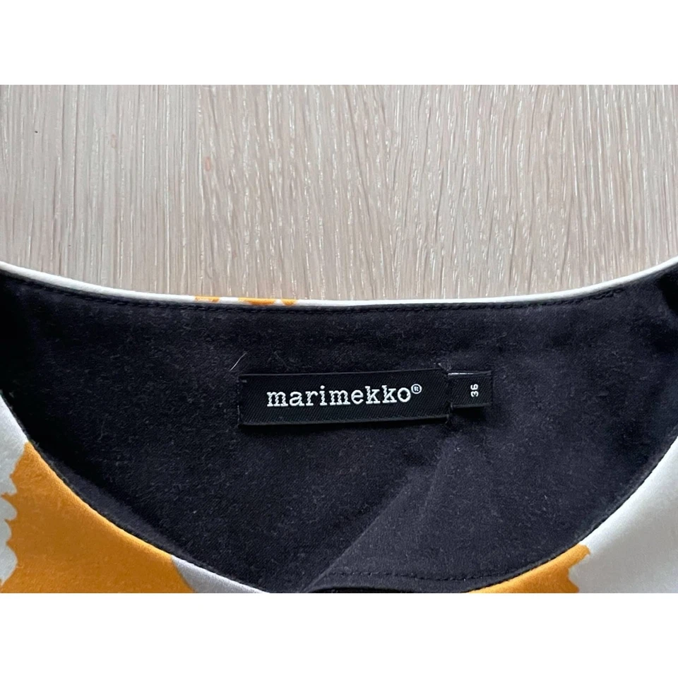 Marimekko Poppy Print Blouse, Black and White Unikko Blouse, Size 36, S - Image 4 of 4