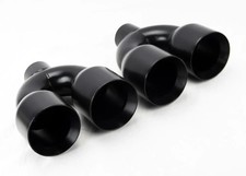 Quad 4 Outlet 2.5 Inlet Dual Wall Gloss Black Exhaust Tips Staggered Lr Pair Quad 4 Outlet 2.5 Inlet Dual Wall Gloss Black Exhaust Tips Staggered Lr Pair