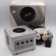 Nintendo GameCube Console System DOL-001 Silver Boxed NTSC-J Tested Working GC