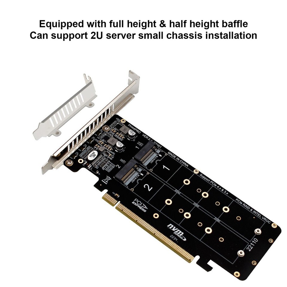 PCIE X16 to M.2 M-Key Riser Card NVMEx4 SSD 2U Server Riser Card ...