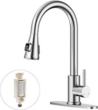 Kitchen Faucet with Purfied Water Filter, 2 in 1 Commercial Stainless Steel P...