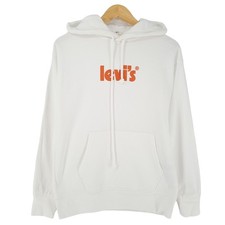 Levi's Hoodie Hooded Jumper Women White Relaxed Oversized Ni0 Size XS