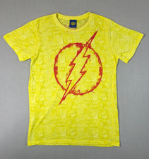 DC Comics Flash Graphic T Shirt Mens Large Yellow Lightning Bolt Made In USA