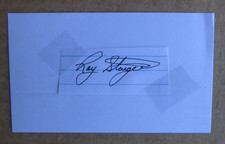ROY STAIGER SIGNED AUTOGRAPH CUT 3X5 INDEX CARD MLB 1975 NEW YORK METS YANKEES