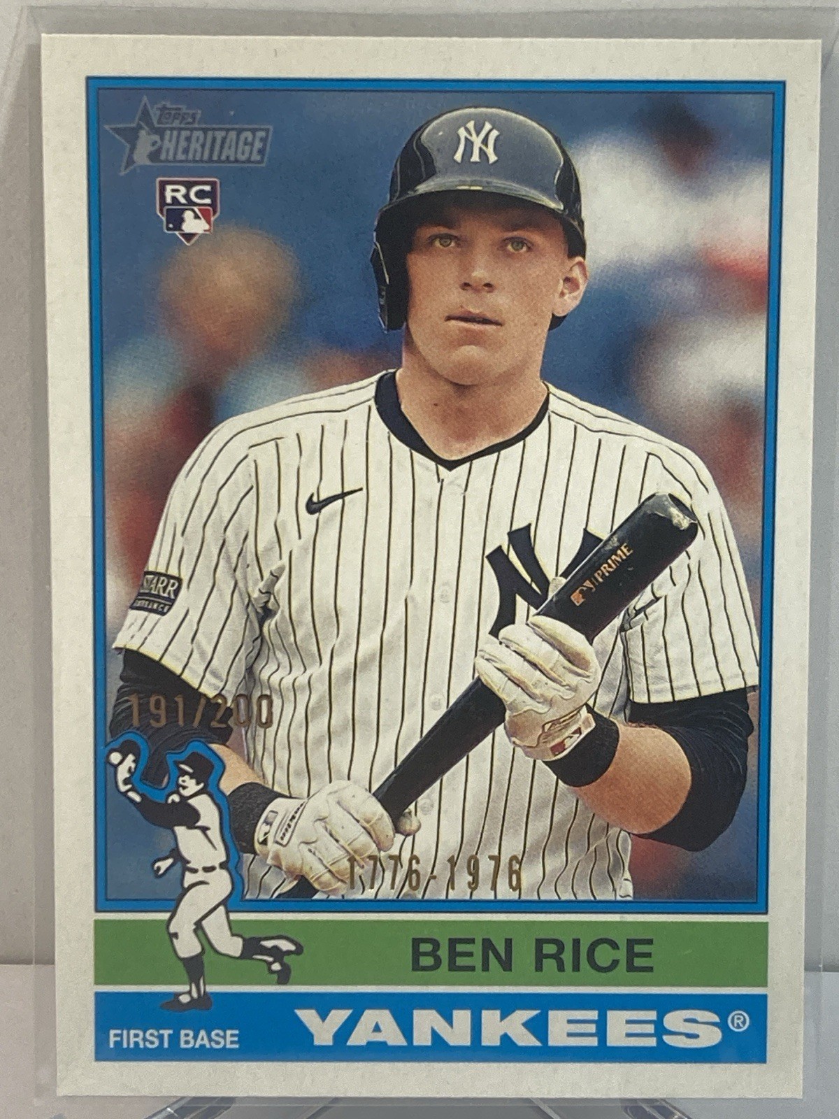 2025 Topps Heritage Bicentennial #406 Ben Rice SP RC #191/200 Yankees