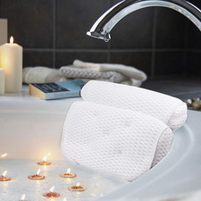 Bath Pillow, Bathtub Spa Pillow with 4D Air Mesh Technology and 7 Suction Cups,