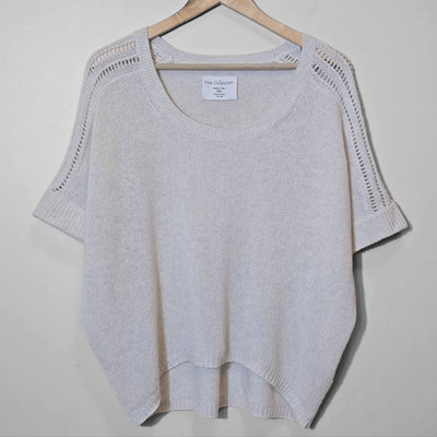 Fine Collection 100% Cashmere Sweater XS Small Open Knit Minimalist Scandi Girl