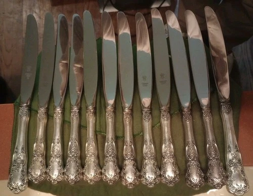 12 Matching Gorham Sterling Knife Set (10 Dinner, 2 Butter) Unblemished Antique