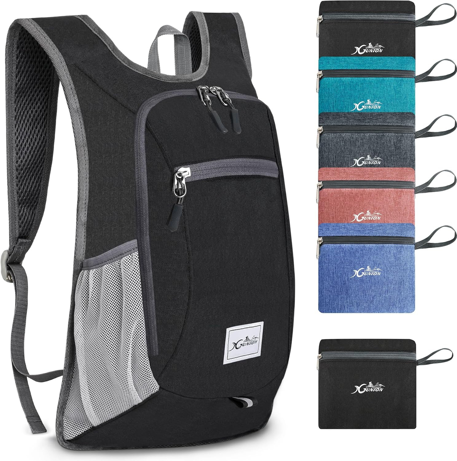 Hiking Backpack 10L Small Travel Lightweight Daypack Foldable Black-image