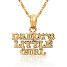10K Solid Yellow Gold Daddys Little Girl Necklace