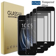 4-Pack For Apple iPhone SE 3rd Gen SE 2022 Clear Tempered Glass Screen Protector