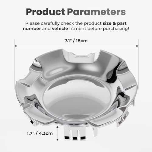 9596007 4PCS 7-1/8" 6 Lug Center Caps for Rims 20 Inch Compatible with 4 Pcs - Picture 4 of 7