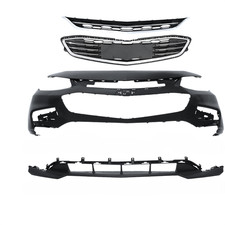 Front Bumper Cover Kit Valance Grille Grill Set of 4 For Chevy Malibu 2016-2018