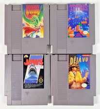 NES Game Bundle Lot  4 Games  Dragon Warrior  Tetris  Jaws  Deja Vu  Nintendo