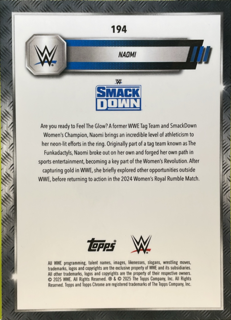 2025 Topps Chrome WWE Naomi #194 | eBay