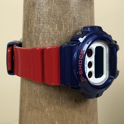 Casio G-Shock Watch Mens 45mm White Digital Blue Red Resin Strap