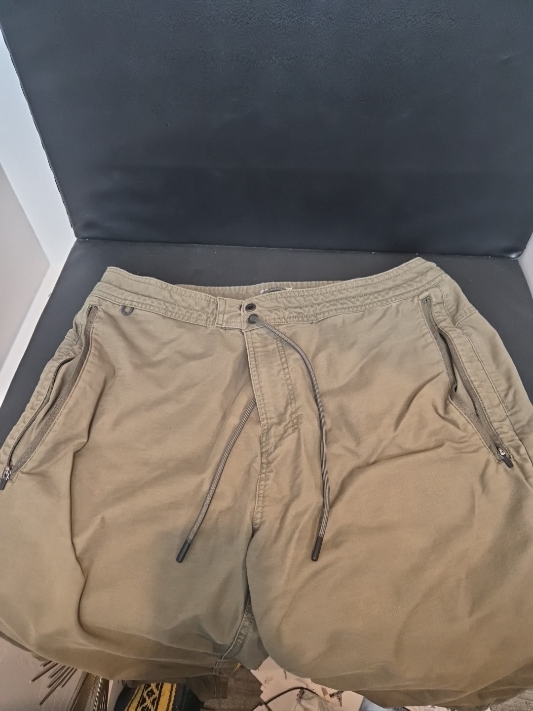 Roark Layover Pants Men's 36 Green Travel Drawstring Zip Pocket Adventure