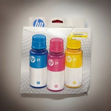 HP 31 3PK Original Ink Bottles Cyan, Magenta and Yellow Exp May 2026
