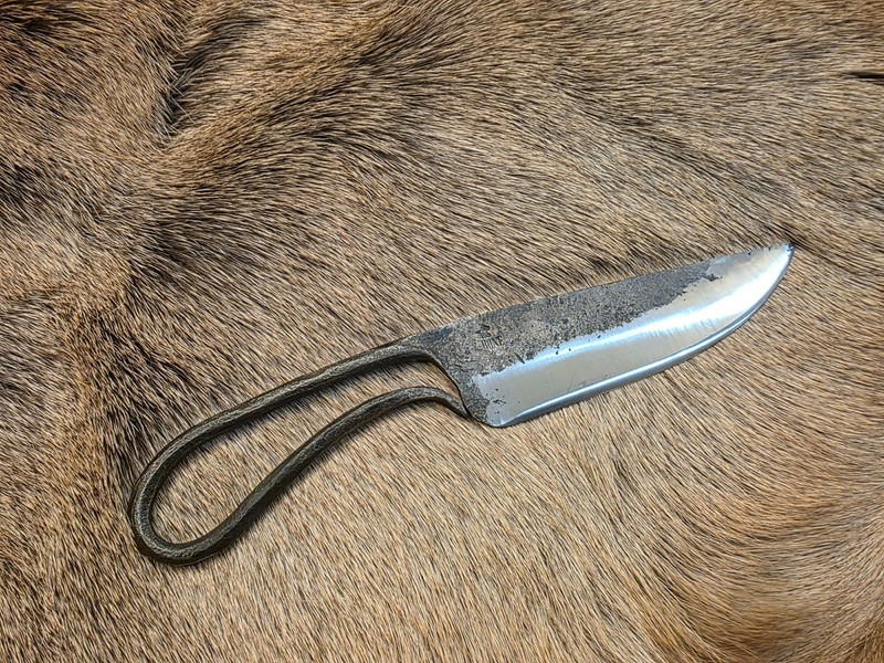 Hand Forged Blacksmith Knife made from Leaf Spring 5160 Hunting Skinning