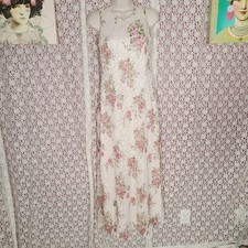 Vintage 90s J.B.S. ltd white floral lace sleeveless sun dress size 6
