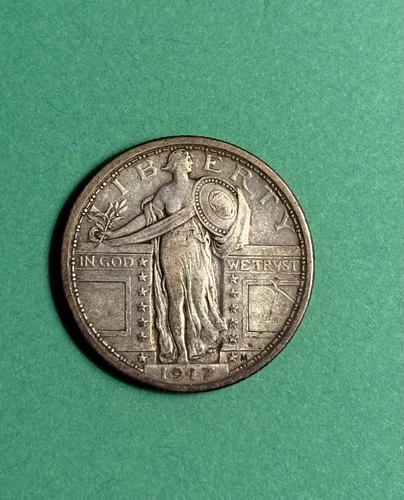 1917 P Type 1, Standing Liberty Quarter, XF, Extra Fine US 25c  Nicely Toned