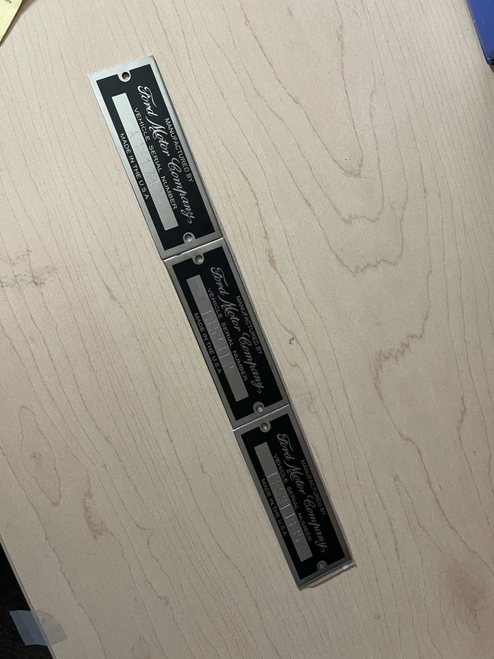 FORD SERIAL NUMBER ID TAG DATA PLATE *Stamped w/ Your Info* Stainless Steel - Image 2 of 4