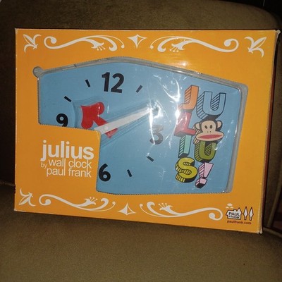 Paul Frank Julius Wooden Wall Clock Rectangular Monkey Retro Look 2006 