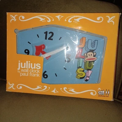 Paul Frank Julius Wooden Wall Clock Rectangular Monkey Retro Look 2006 - Image 1 of 4