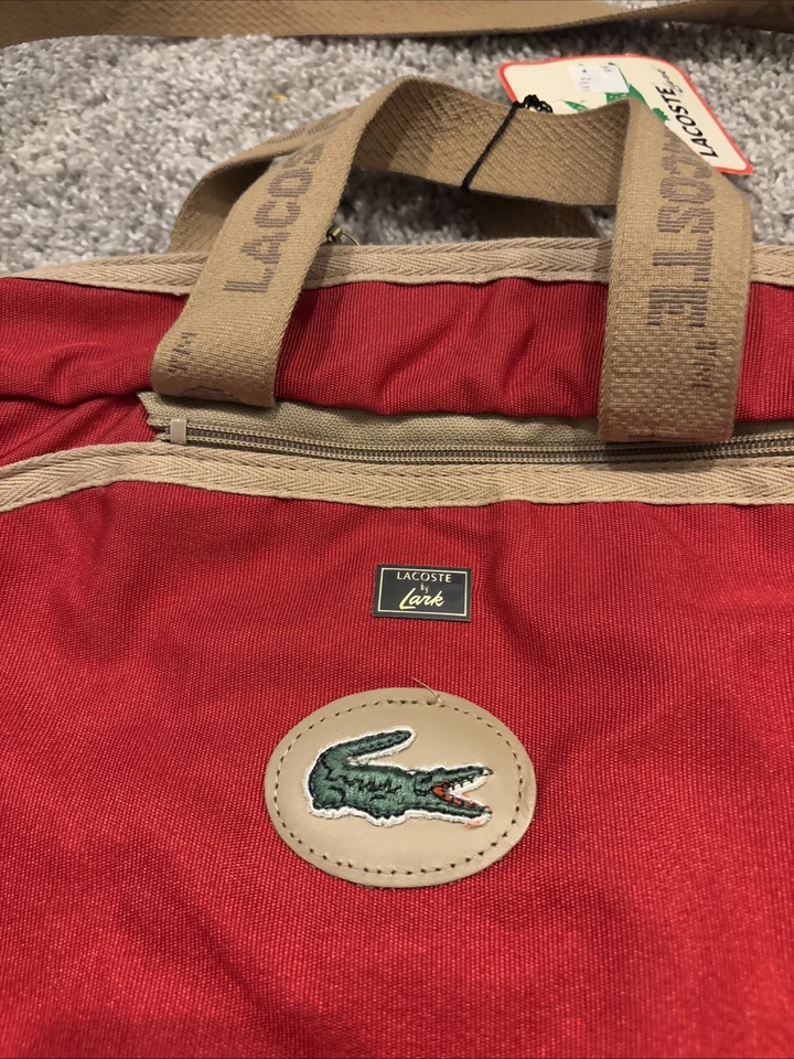 NEW Vintage Izod Lacoste Lark Alligator Red Duffel Travel Bag 80s / 90s NWT - Image 2 of 4