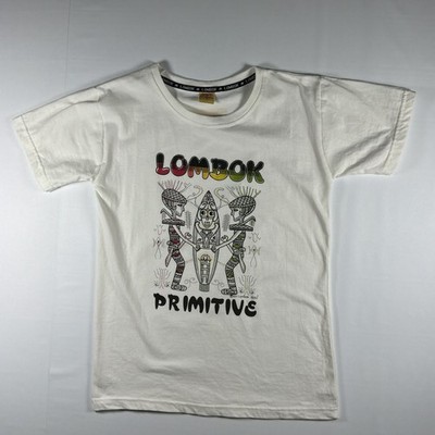 Senggeger Primitive Art Graphic Kid s White Short Sleeve Crew Neck T-Shirt L