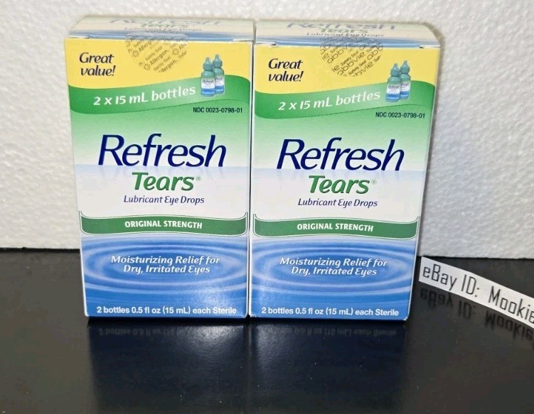 EXP 08/2028+! 2 Lot TWIN Pack REFRESH TEARS Eye Drops 0.5oz (15mL) 4 Bottles!