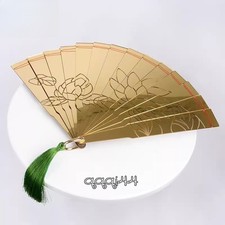 Demon Slayer Kimetsu no Yaiba Douma Cosplay Fan Acrylic Gold Foldable Fan Gifts