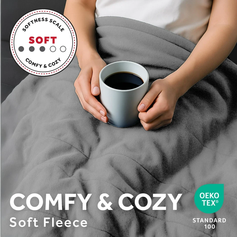 Sunbeam Electric Heated Bed Warming Blanket Gray Soft Brushed Fleece Twin Cozy - Image 3 of 4