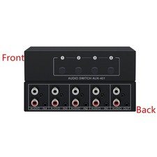 Stereo Audio Switcher supports 3.5mm input with 3.5mm and RCA L/R output