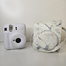 New Fuji INSTAX Mini 12 Camera - Clay White - Tested ✅ Working ✅ With Case VGC