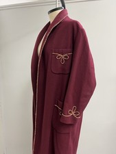 Vintage 50s 60s men  s Soar burgundy wool coat robe w embroidery M