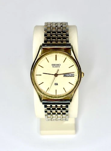 Seiko Vintage 1989 Men’s Watch 32mm Gold Tone Day Date 8223-7089 President Style