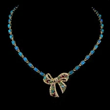 925 Sterling Silver Necklace Oval Blue Opal 6x4mm Emerald Ruby Gemstone 16.5in