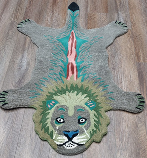 Tibetan Cat Rug Animal Shape Handmade Kids Boho Rug Aesthetic Rug 3x5 Ft