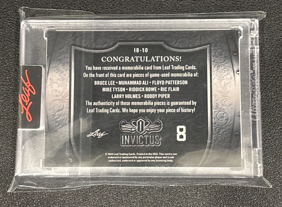 BRUCE LEE / MIKE TYSON / MUHAMMAD ALI / RIC FLAIR + Leaf 8 Jersey Patch 3/3 - Image 2 of 4