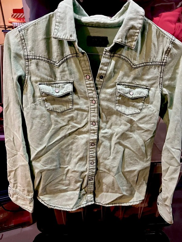 Ci Sono Denim look top Light Mint Wash Size M