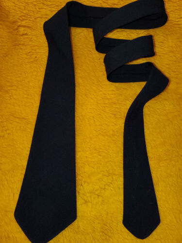 1940s 1950s VINTAGE BLACK WOOL UNIFORM TIE ~RAT PACK HOT ROD MAD MEN ~ #14 ~ 45"