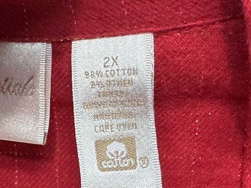 NWT Intimates Essentials Women's Pajama Set Red/Gold Lines Button Front Size 2X - Picture 8 of 16