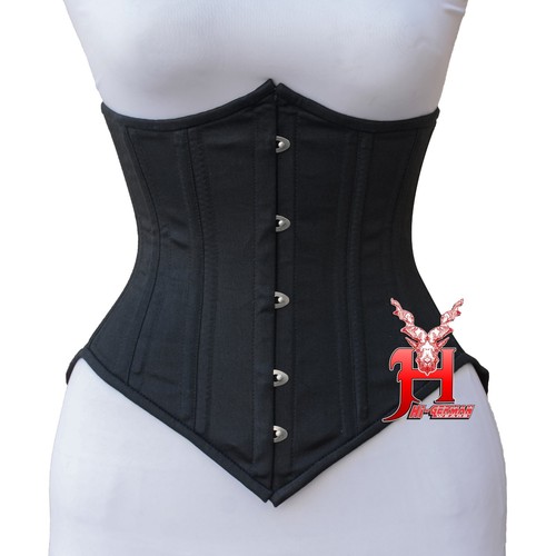 Corsé debajo del pecho negro rojo blanco algodón corsé Red Cotton Corsets Hi-49 - Imagen 1 de 19