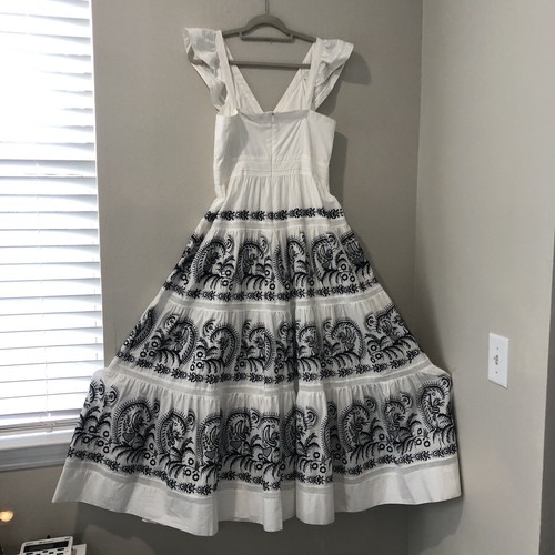 Antonio Melani Narelle Maxi Dress Tiered Embroidered White/Abyss SZ 6 NWT - Picture 14 of 21