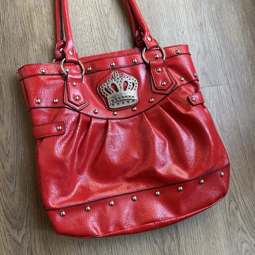 ๐๐ฅ Y2k faux leather shiny red embellished bag - Picture 4 of 7