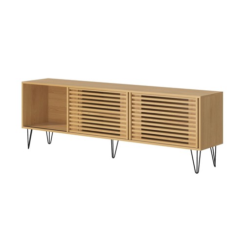 TV Cabinet Entertainment Unit Stand Storage Shelves TV Unit 180cm Oikiture - Picture 25 of 30
